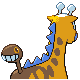 Girafarig shiny back-facing sprite from Pokémon Pearl