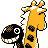 Girafarig back-facing sprite from Pokémon Gold