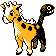 Girafarig front-facing sprite from Pokémon Gold