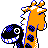 Girafarig shiny back-facing sprite from Pokémon Gold