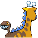 Girafarig shiny back-facing sprite from Pokémon SoulSilver