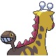Girafarig back-facing sprite from Pokémon Platinum