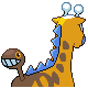 Girafarig shiny back-facing sprite from Pokémon Platinum