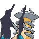 Giratina shiny back-facing sprite from Pokémon SoulSilver