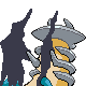 Giratina shiny back-facing sprite from Pokémon Platinum
