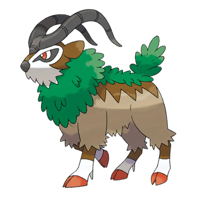 Gogoat, the Mount Pokémon — Grass-type Pokémon official artwork
