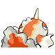 Goldeen back-facing sprite from Pokémon Platinum
