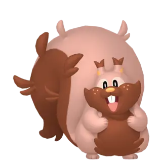 Greedent front-facing sprite from Pokémon Shield