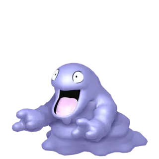 Grimer front-facing sprite from Pokémon Let's Go, Pikachu!