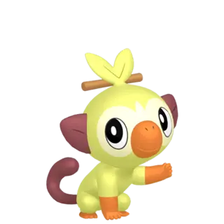 Grookey shiny front-facing sprite from Pokémon Scarlet/Violet: The Indigo Disk