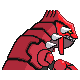 Groudon back-facing sprite from Pokémon HeartGold