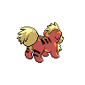 Growlithe back-facing sprite from Pokémon White 2