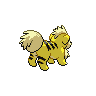 Growlithe shiny back-facing sprite from Pokémon White 2