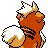 Growlithe back-facing sprite from Pokémon Crystal