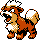 Growlithe front-facing sprite from Pokémon Crystal