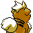 Growlithe shiny back-facing sprite from Pokémon Crystal