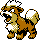 Growlithe shiny front-facing sprite from Pokémon Crystal