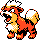 Growlithe front-facing sprite from Pokémon Gold