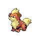 Growlithe front-facing sprite from Pokémon HeartGold
