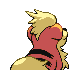 Growlithe back-facing sprite from Pokémon Platinum