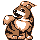 Growlithe front-facing sprite from Pokémon Blue