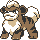 Growlithe front-facing sprite from Pokémon Yellow