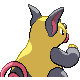 Grumpig shiny back-facing sprite from Pokémon Platinum