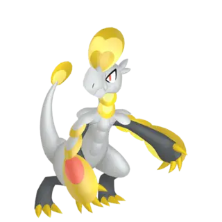 Hakamo-o front-facing sprite from Pokémon Shield