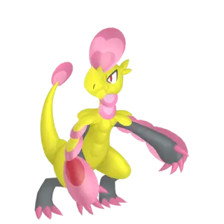 Hakamo-o shiny front-facing sprite from Pokémon Shield
