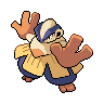 Hariyama front-facing sprite from Pokémon Black