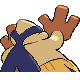 Hariyama back-facing sprite from Pokémon Diamond