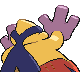 Hariyama shiny back-facing sprite from Pokémon Diamond