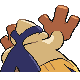 Hariyama back-facing sprite from Pokémon HeartGold