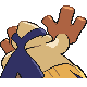 Hariyama back-facing sprite from Pokémon Platinum