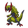 Haxorus front-facing sprite from Pokémon White 2