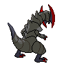 Haxorus shiny back-facing sprite from Pokémon White 2
