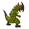 Haxorus back-facing sprite from Pokémon Black