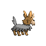Herdier shiny back-facing sprite from Pokémon Black