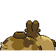Hippopotas back-facing sprite from Pokémon Platinum