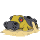 Hippowdon front-facing sprite from Pokémon Platinum