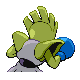 Hitmonchan shiny back-facing sprite from Pokémon Diamond