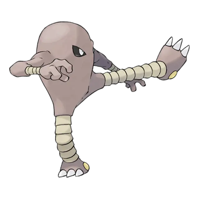 Hitmonlee, the Kicking Pokémon — Fighting-type Pokémon official artwork