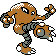Hitmonlee front-facing sprite from Pokémon Crystal