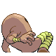 Hitmonlee back-facing sprite from Pokémon Pearl