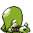 Hitmonlee shiny back-facing sprite from Pokémon Silver