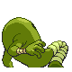 Hitmonlee shiny back-facing sprite from Pokémon SoulSilver