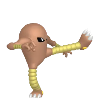 Hitmonlee front-facing sprite from Pokémon Scarlet