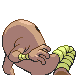 Hitmonlee back-facing sprite from Pokémon Platinum