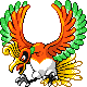 Ho-Oh front-facing sprite from Pokémon Pearl