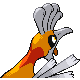 Ho-Oh shiny back-facing sprite from Pokémon Pearl
